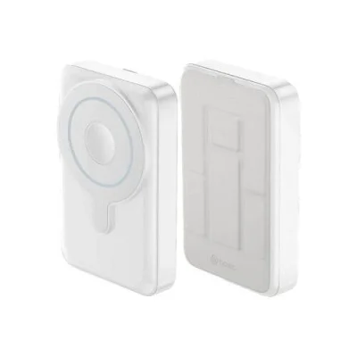 BAZIC GOPOWER 10K, 10000MAH MAGSAFE COMPATIBLE POWER BANK WITH BUILT-IN APPLE WATCH CHARGER - WHITE